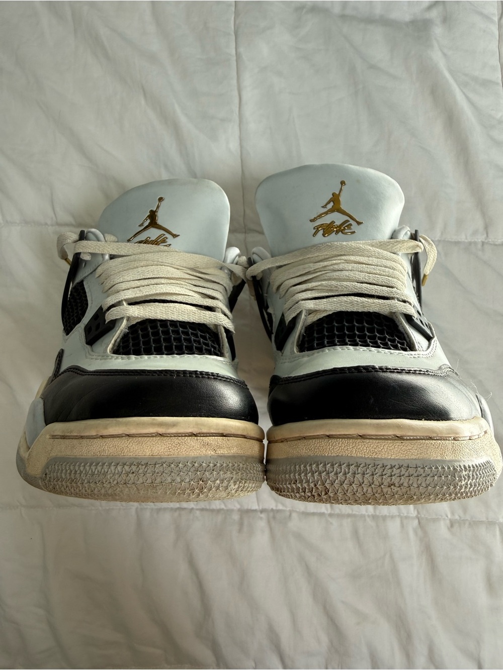 Nike Air Jordan 4 Retro Platinum Gold 6.5Y Women’s Size 8 Equivalent Sneaker - Picture 4 of 12
